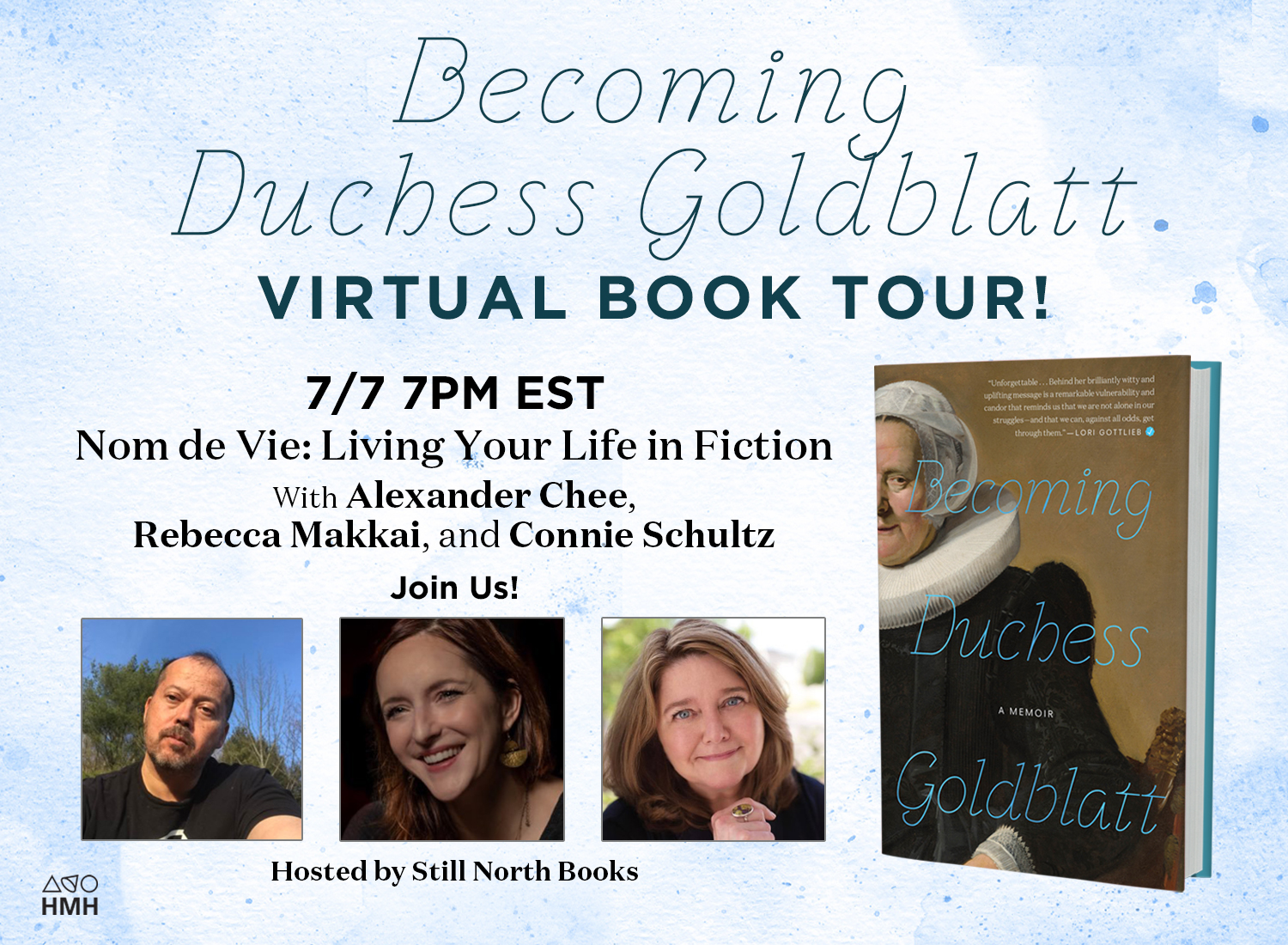 (new) Becoming Duchess Goldblatt Still North 7-7 event graphic
